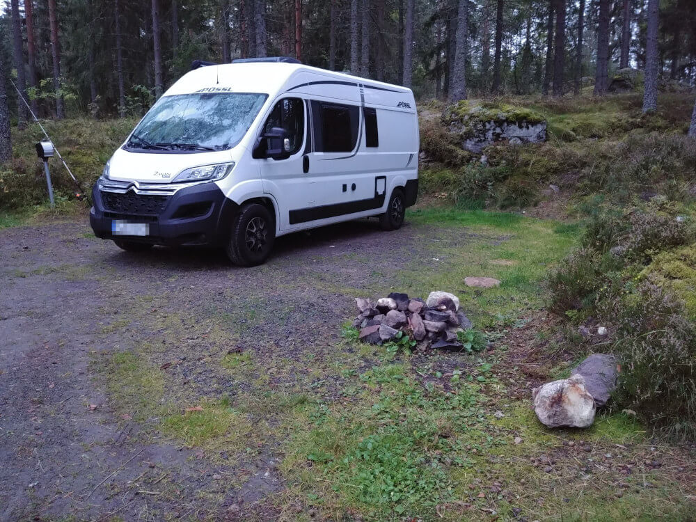Campingplatz in Schweden im Wald